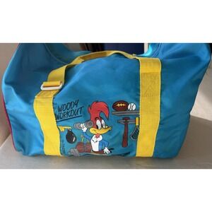 Vintage Woody Woodpecker Large Zipper Duffle Bag Thrashed‎ Universal Studios